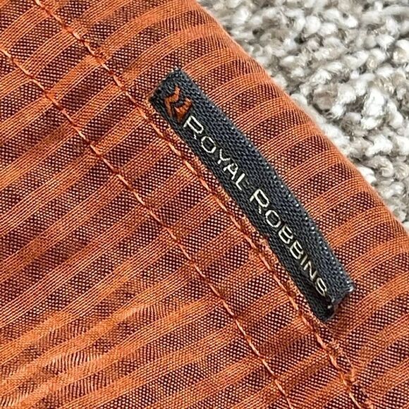 Royal Robbins mens long sleeve button up shirt sz Large orange relaxed fit shirt - Picture 9 of 12